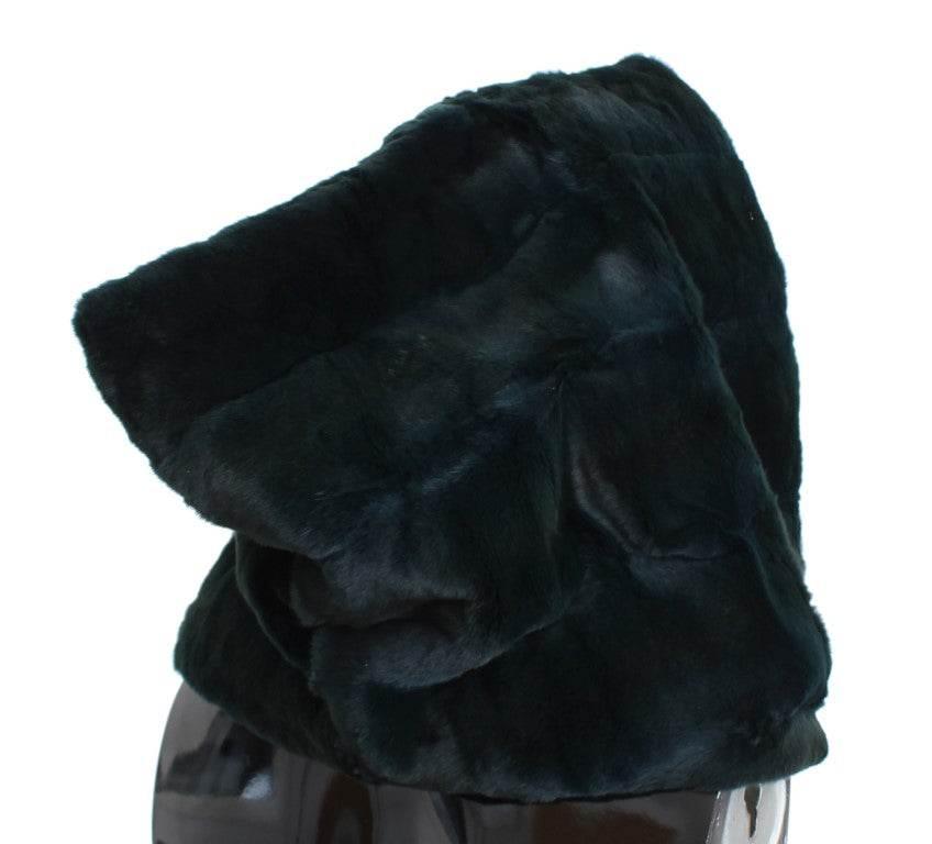 Dolce & Gabbana Exclusive Green Weasel Fur Hooded Scarf - Hilstor