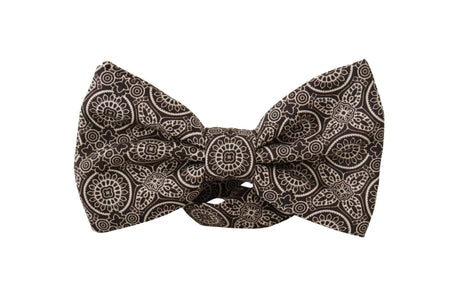 Dolce & Gabbana Black white 100% Silk Adjustable Neck Papillon Tie - Hilstor