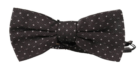 Dolce & Gabbana Gray Polka Dot 100% Silk Neck Papillon Tie - Hilstor