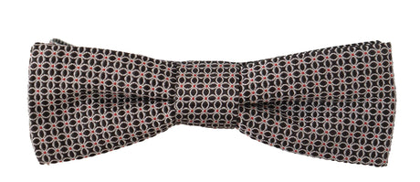 Dolce & Gabbana Black White Flower Pattern Silk Neck Papillon Tie - Hilstor