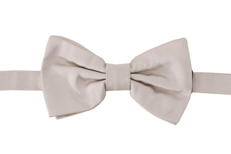 Dolce & Gabbana Gray 100% Silk Adjustable Neck Papillon Tie - Hilstor