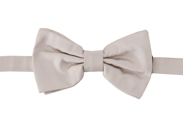 Dolce & Gabbana Gray 100% Silk Adjustable Neck Papillon Tie - Hilstor
