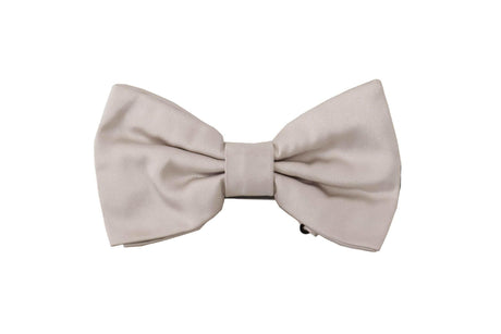 Dolce & Gabbana Gray 100% Silk Adjustable Neck Papillon Tie - Hilstor