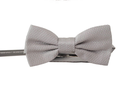 Dolce & Gabbana Gray 100% Silk Adjustable Neck Papillon Tie - Hilstor