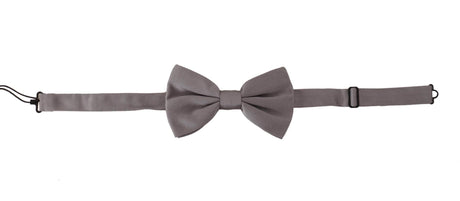 Dolce & Gabbana Gray 100% Silk Adjustable Neck Papillon Tie - Hilstor