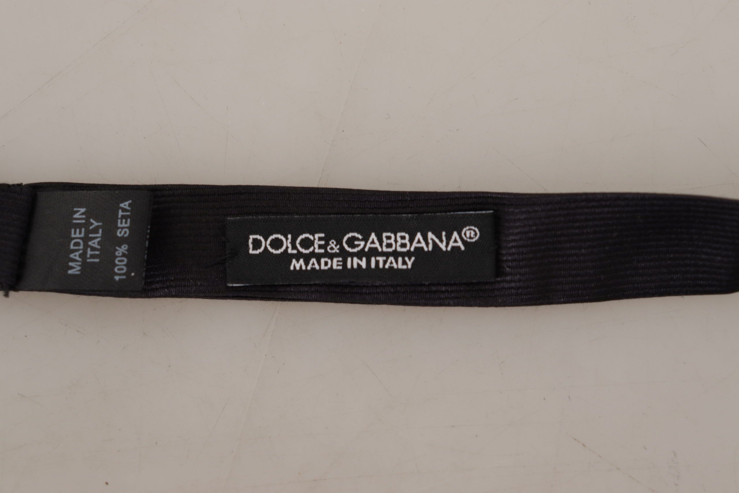 Dolce & Gabbana Black 100% Silk Adjustable Neck Papillon Tie