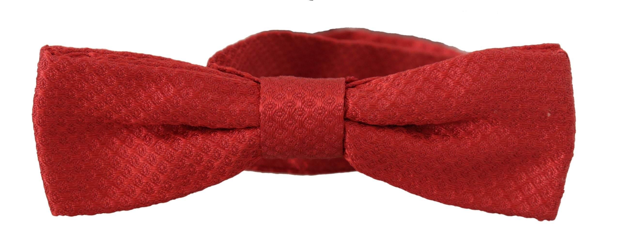 Dolce & Gabbana Elegant Red Silk Bow Tie - Hilstor