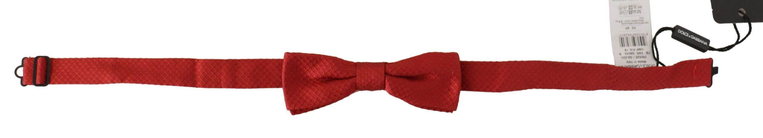 Dolce & Gabbana Elegant Red Silk Bow Tie - Hilstor