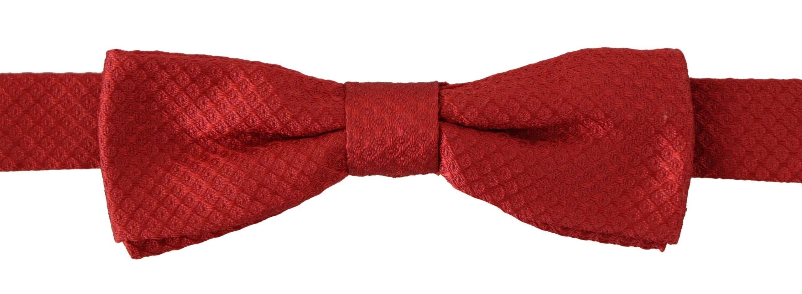 Dolce & Gabbana Elegant Red Silk Bow Tie - Hilstor