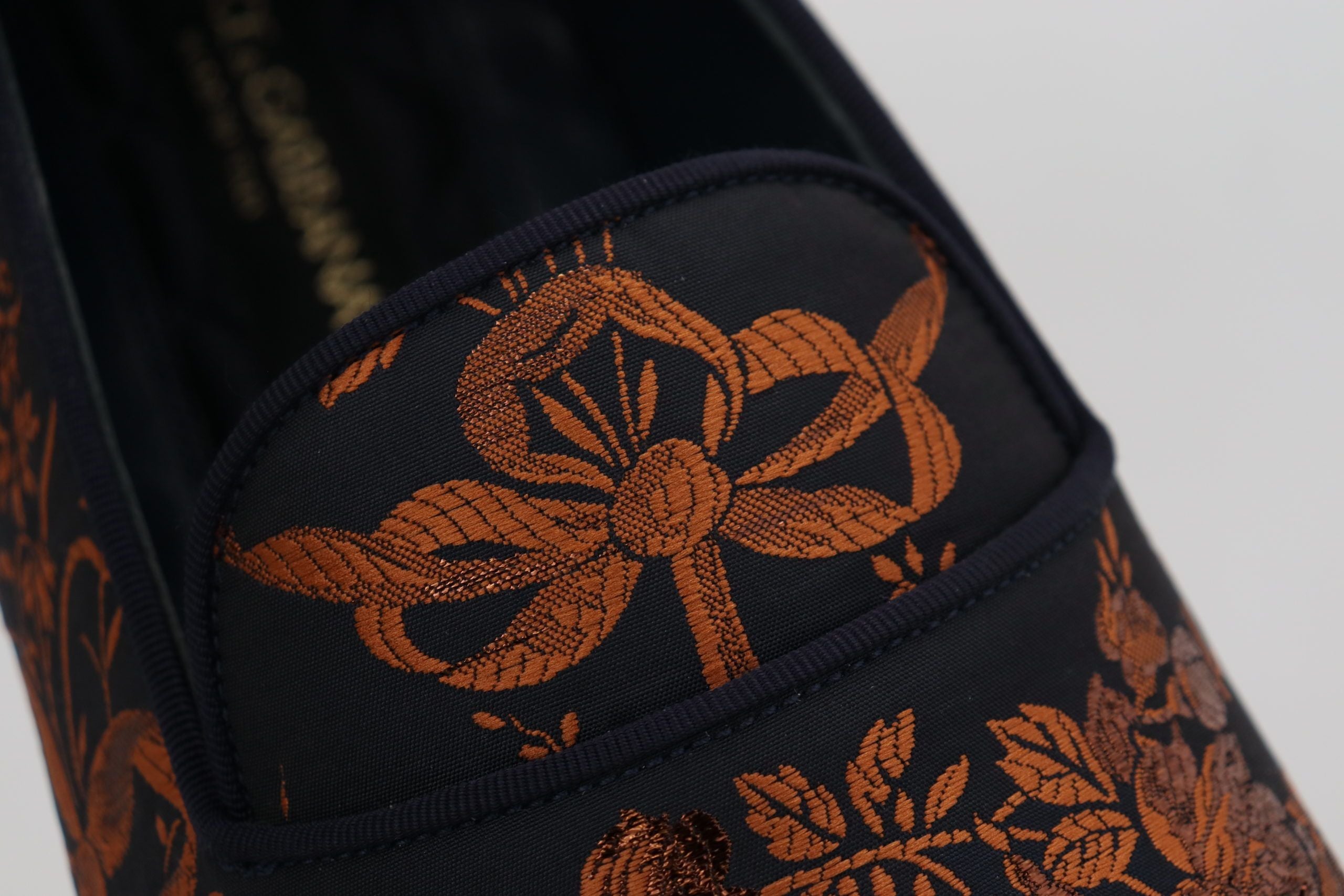 Dolce &amp; Gabbana Blå Rustfarvede Blomster Hjemmesko Loafers Sko