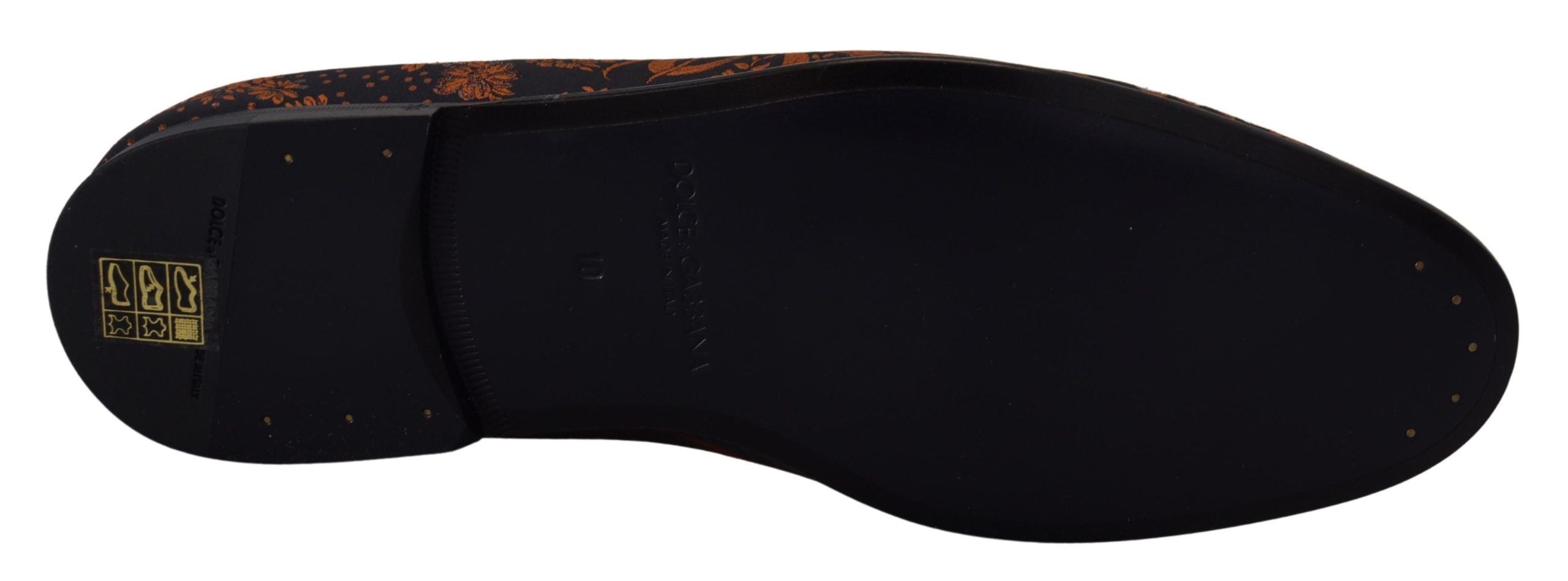 Dolce &amp; Gabbana Blå Rustfarvede Blomster Hjemmesko Loafers Sko