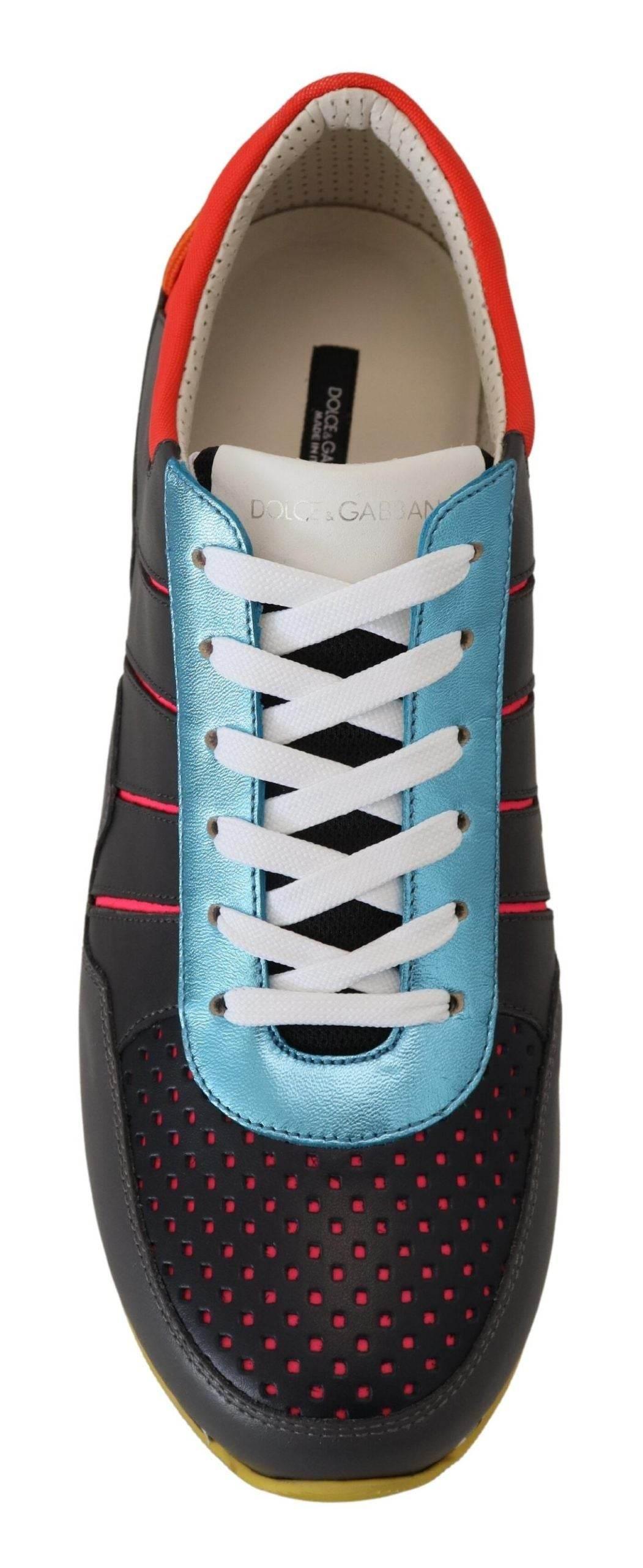 Dolce & Gabbana Multicolor Leather-Blend Low Top Sneakers - Hilstor