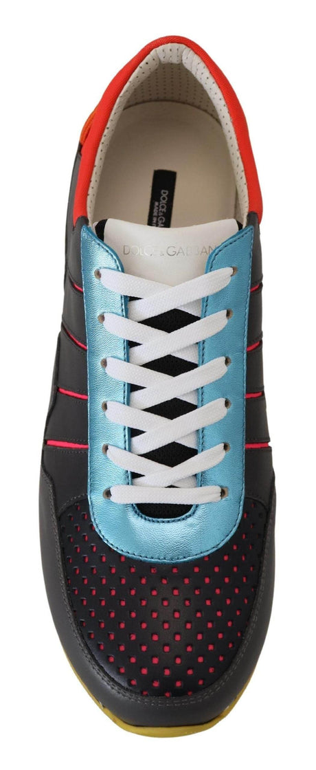 Dolce & Gabbana Multicolor Leather-Blend Low Top Sneakers - Hilstor