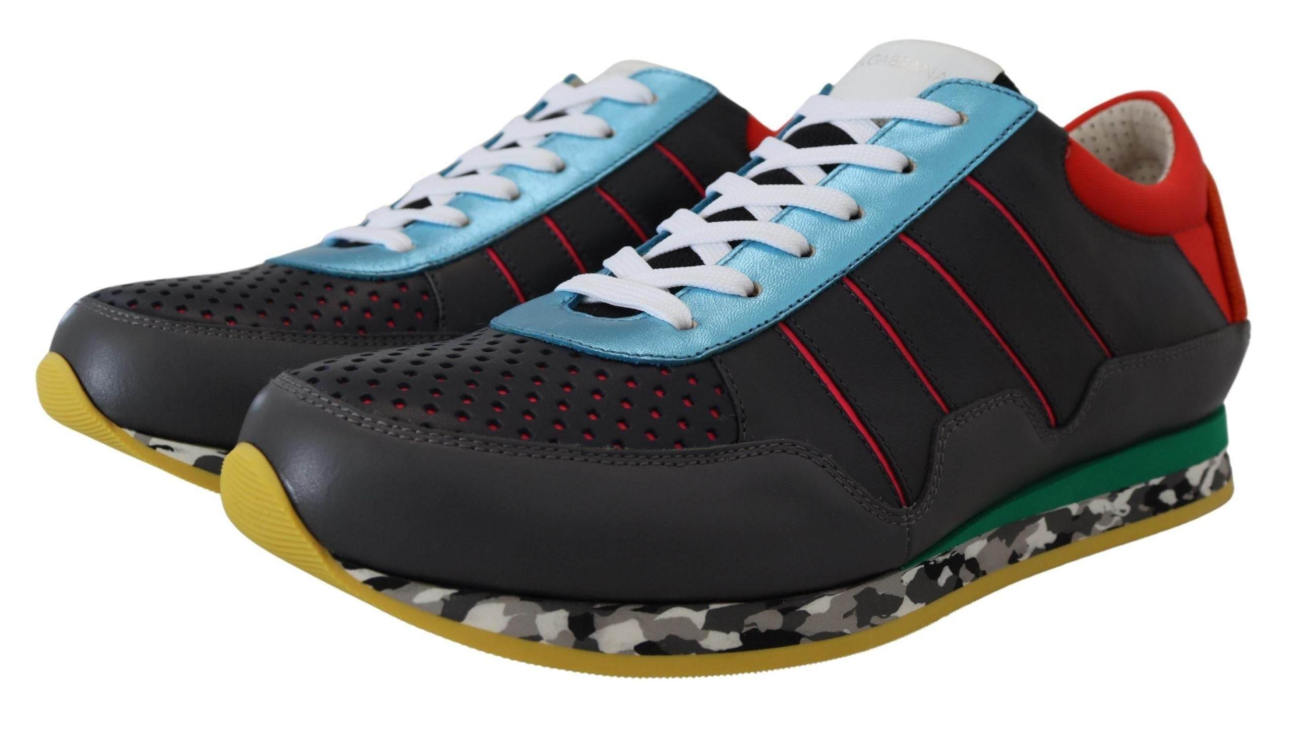 Dolce & Gabbana Multicolor Leather-Blend Low Top Sneakers - Hilstor