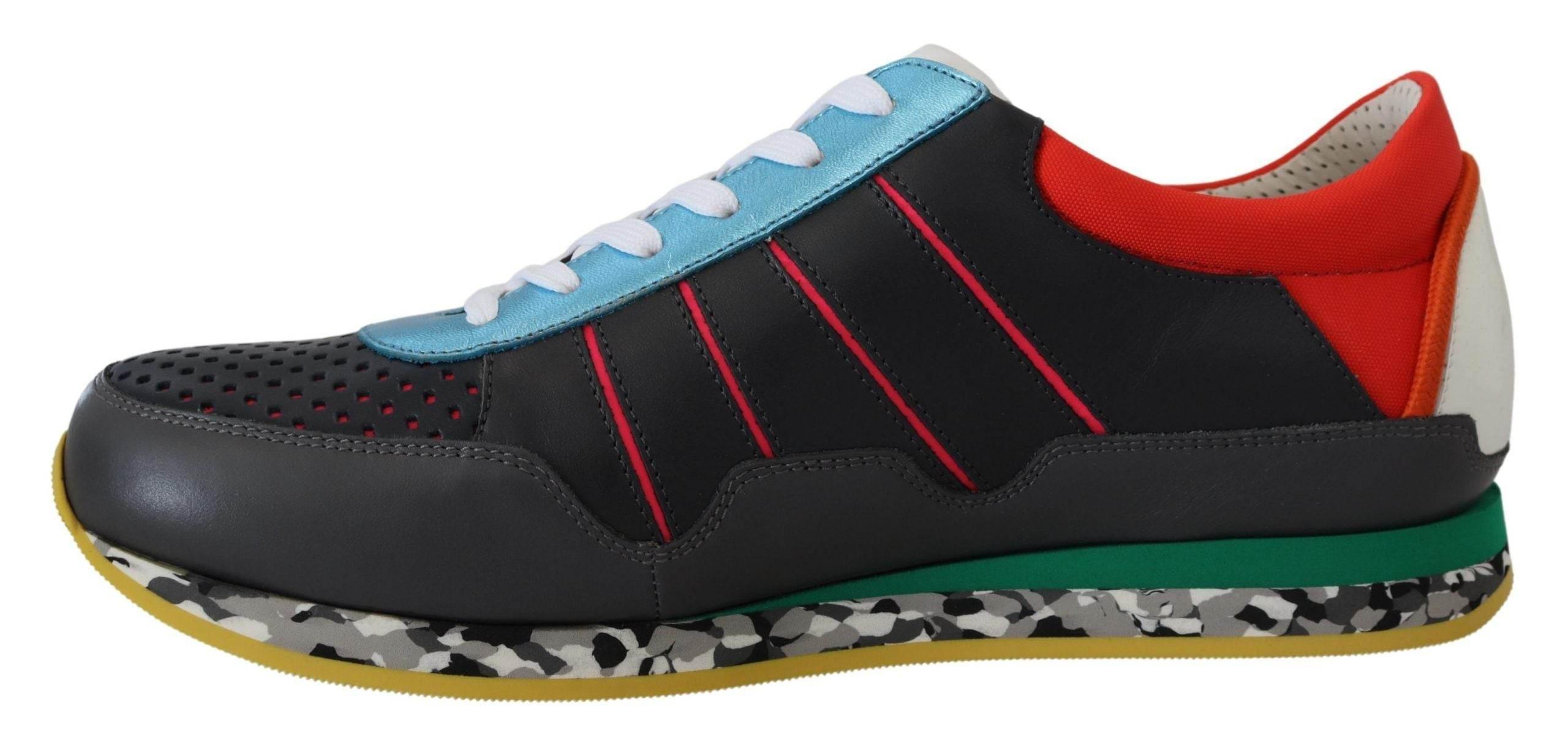 Dolce & Gabbana Multicolor Leather-Blend Low Top Sneakers - Hilstor