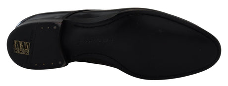 Dolce & Gabbana Elegant Black Leather Derby Shoes - Hilstor