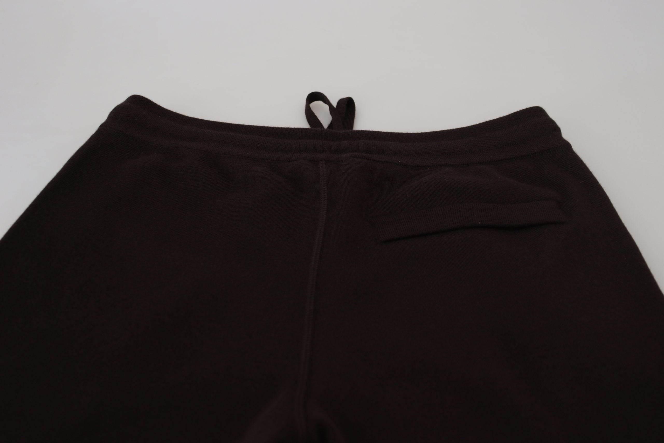 Dolce & Gabbana Brown Cashmere Trousers Bottoms Drawstring Pants - Hilstor