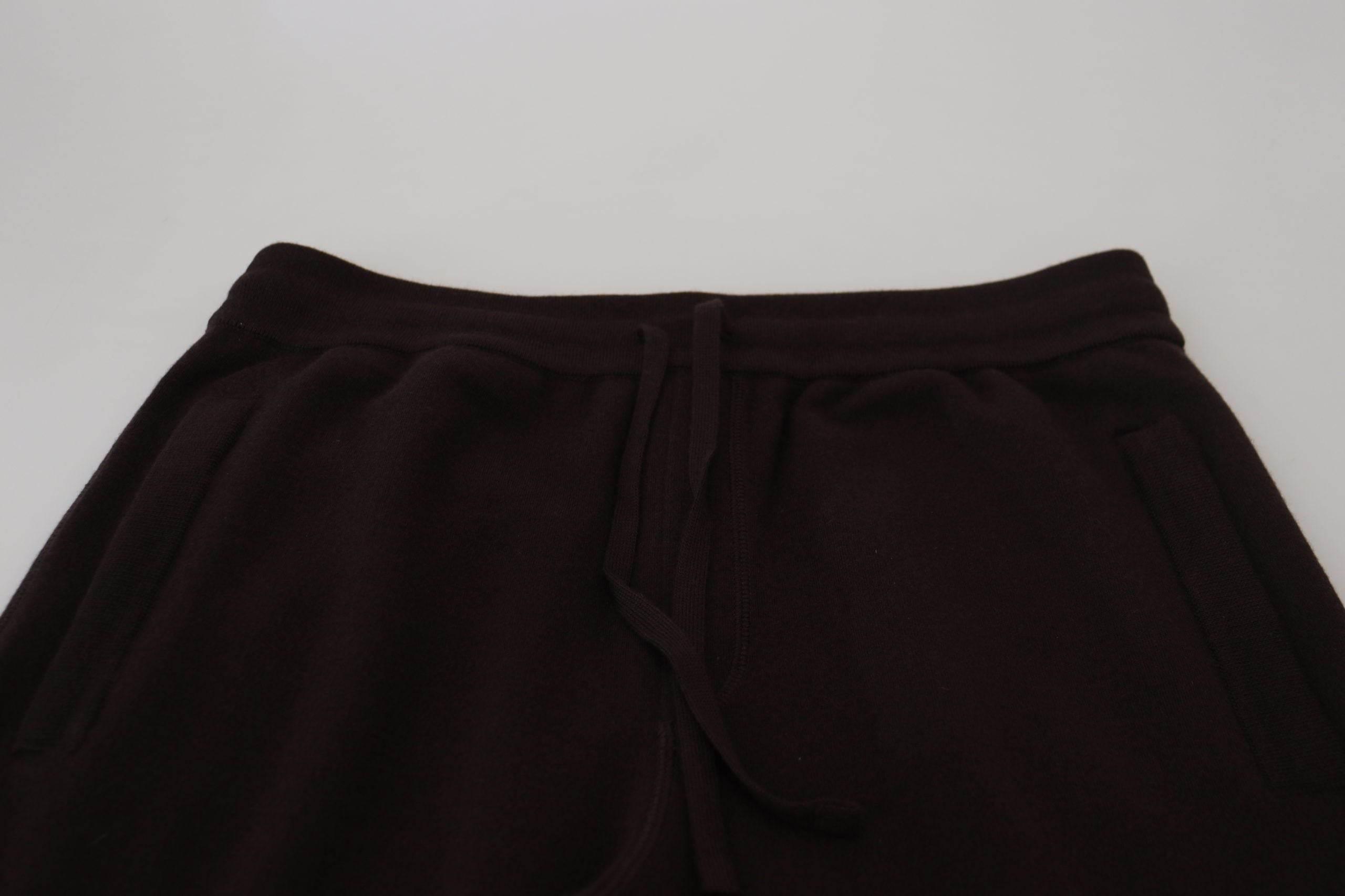 Dolce & Gabbana Brown Cashmere Trousers Bottoms Drawstring Pants - Hilstor