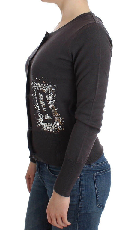 John Galliano Purple Wool Sequined Cardigan Knit Sweater - Hilstor