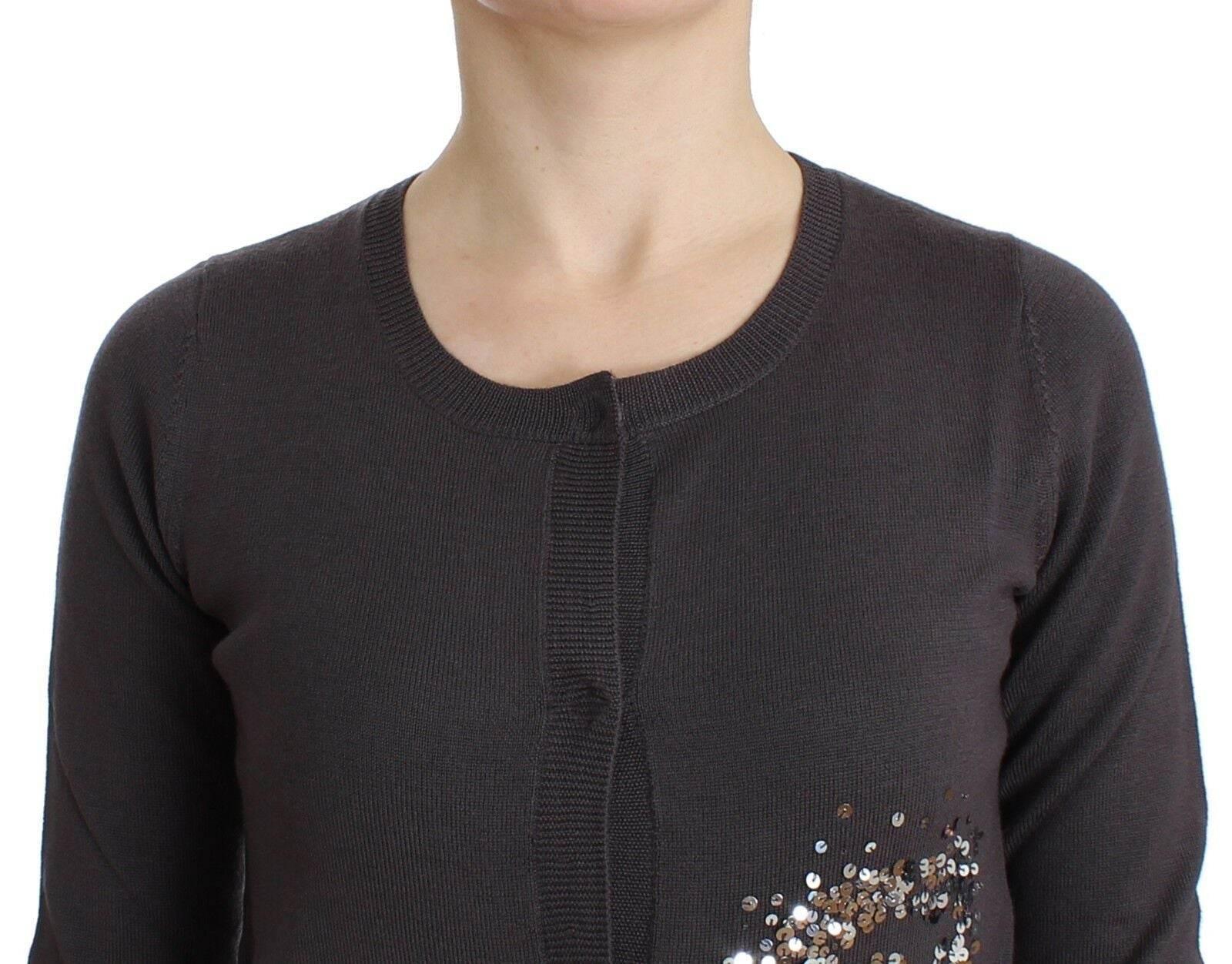 John Galliano Purple Wool Sequined Cardigan Knit Sweater - Hilstor
