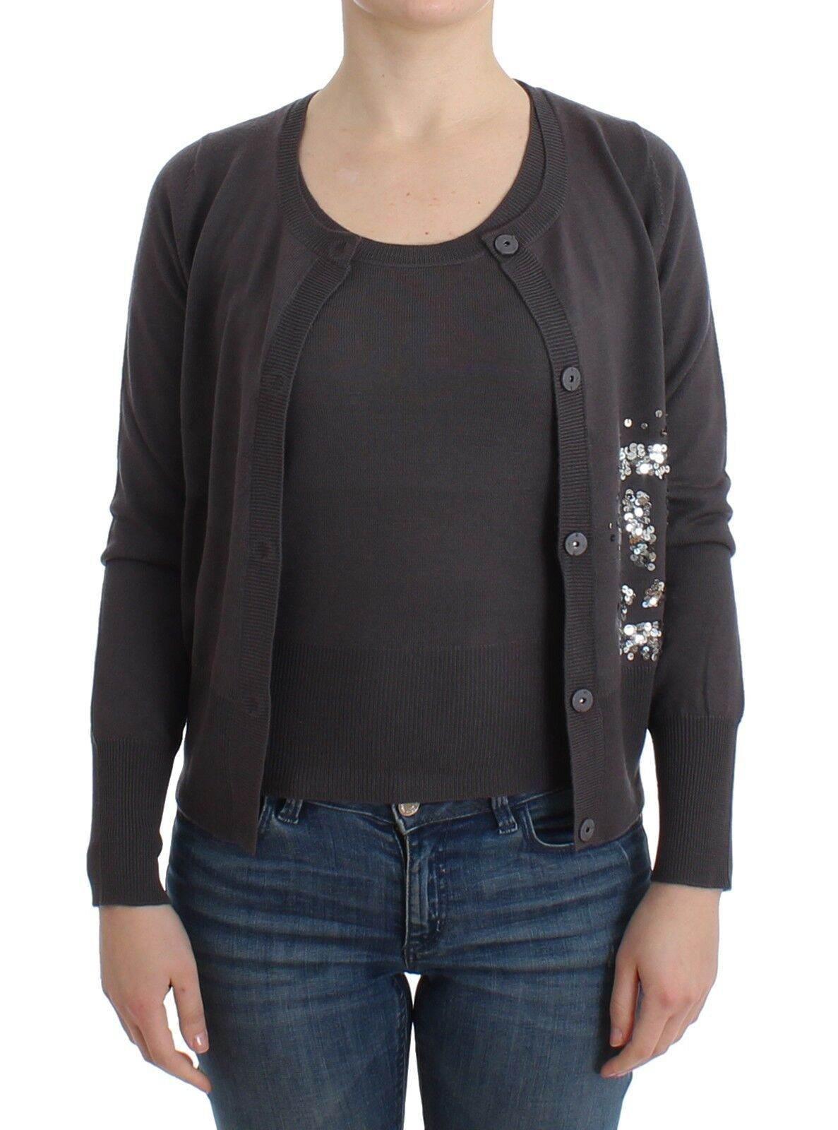 John Galliano Purple Wool Sequined Cardigan Knit Sweater - Hilstor