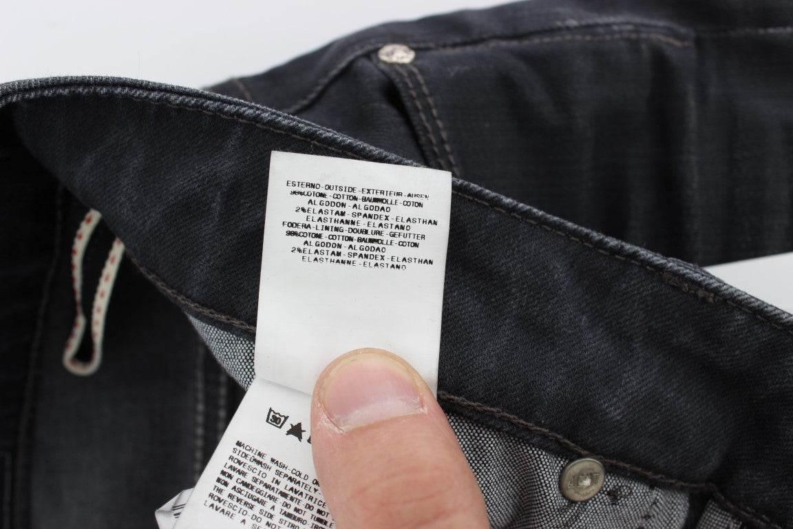 Acht Gray Cotton Stretch Slim Fit Jeans - Hilstor