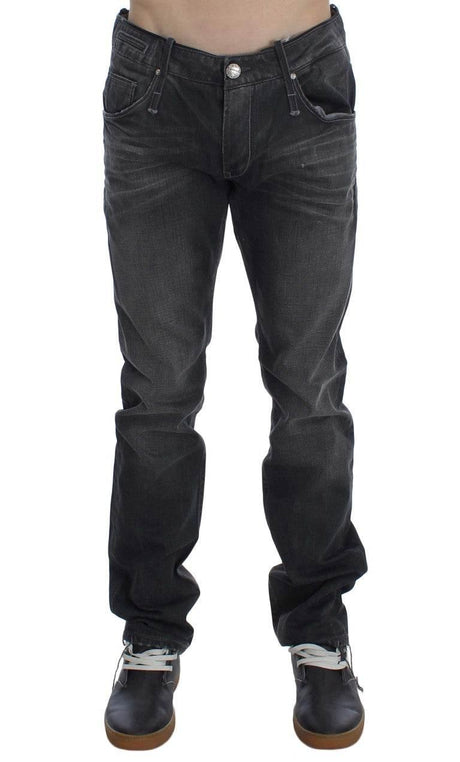 Acht Gray Cotton Regular Low Fit Jeans - Hilstor