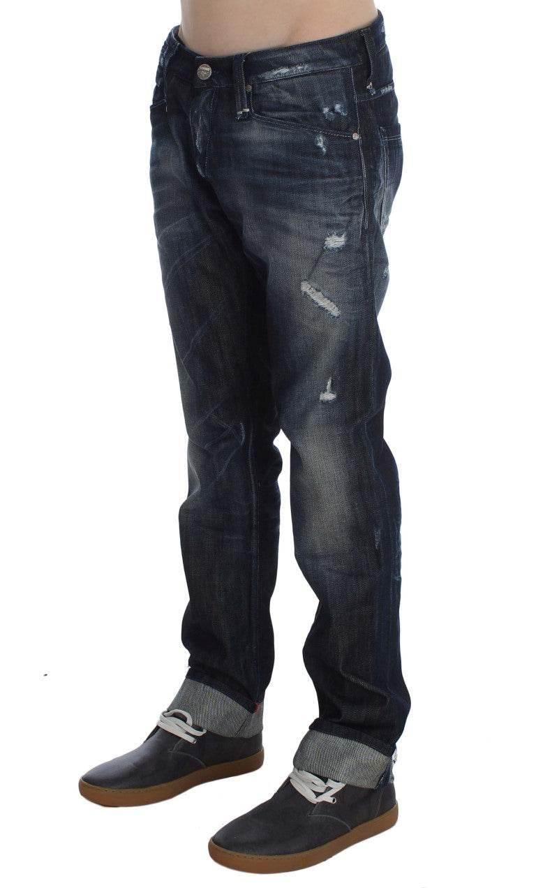 Acht Elegant Regular Straight Fit Blue Jeans - Hilstor