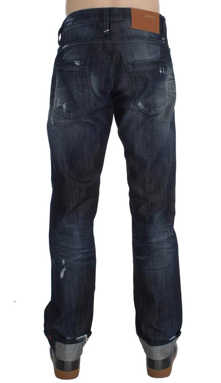 Acht Elegant Regular Straight Fit Blue Jeans - Hilstor
