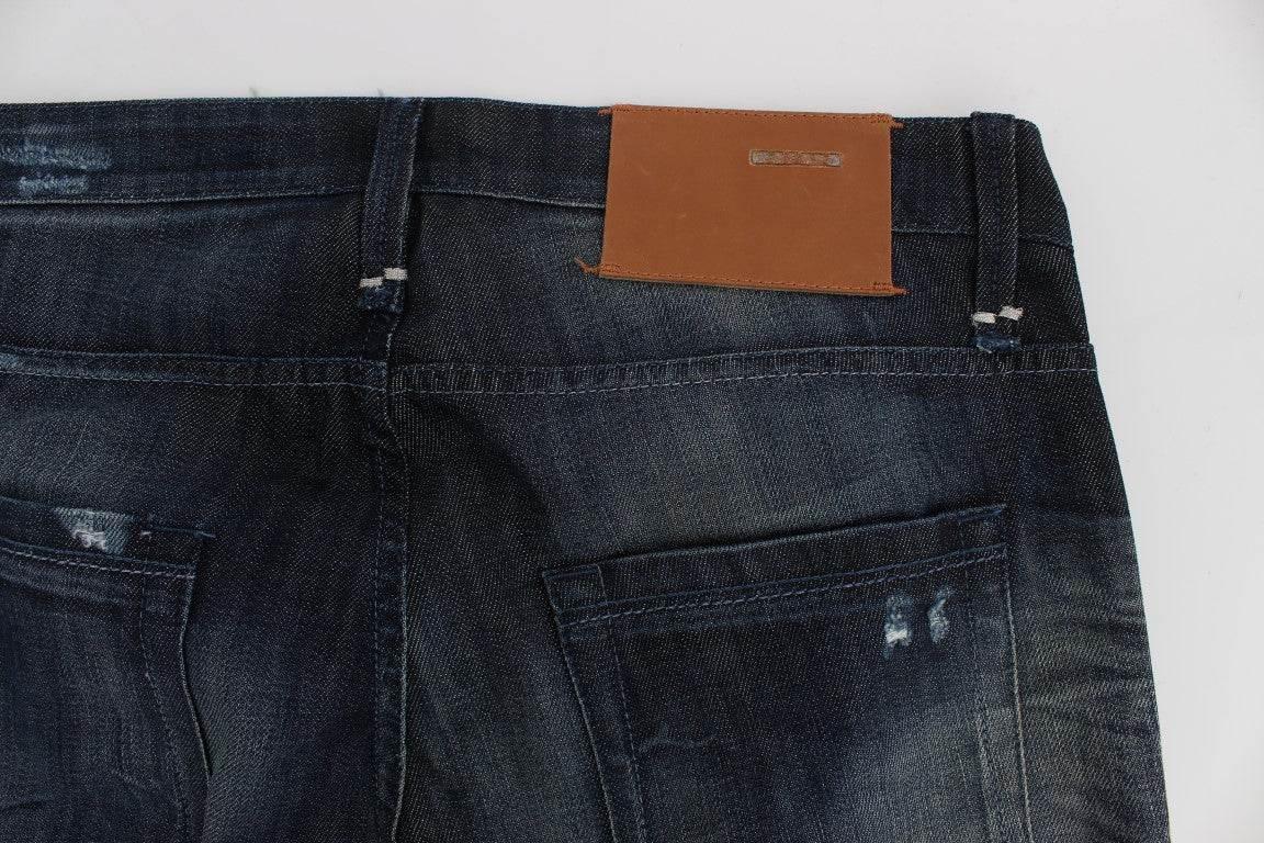 Acht Elegant Regular Straight Fit Blue Jeans - Hilstor