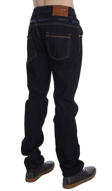 Acht Blue Cotton Regular Straight Fit Jeans - Hilstor