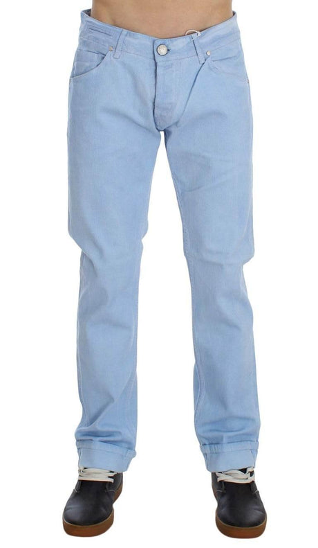 Acht Blue Cotton Stretch Low Waist Fit Jeans - Hilstor