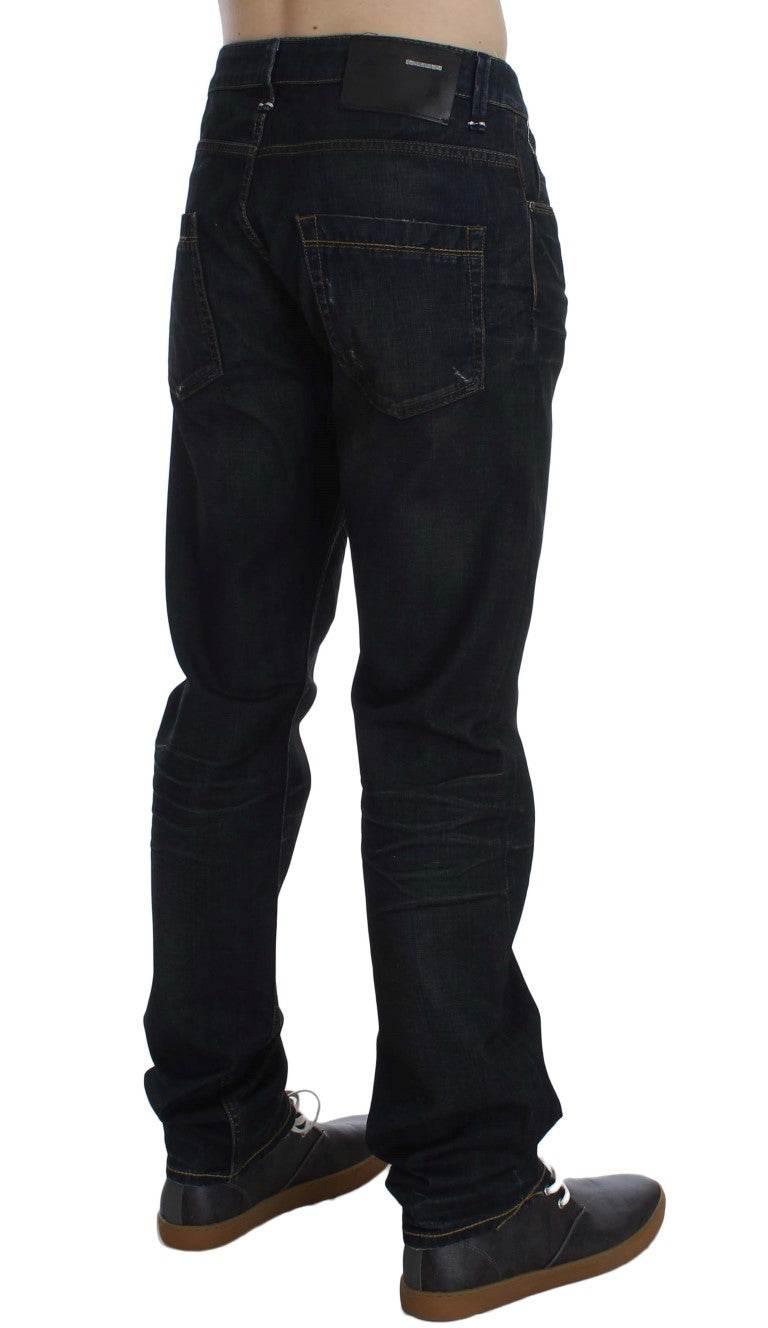 Acht Elegant Straight Fit Dark Blue Jeans - Hilstor