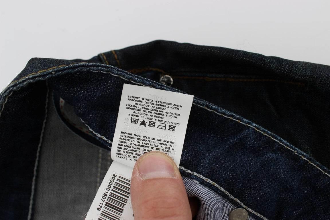 Acht Elegant Straight Fit Dark Blue Jeans - Hilstor