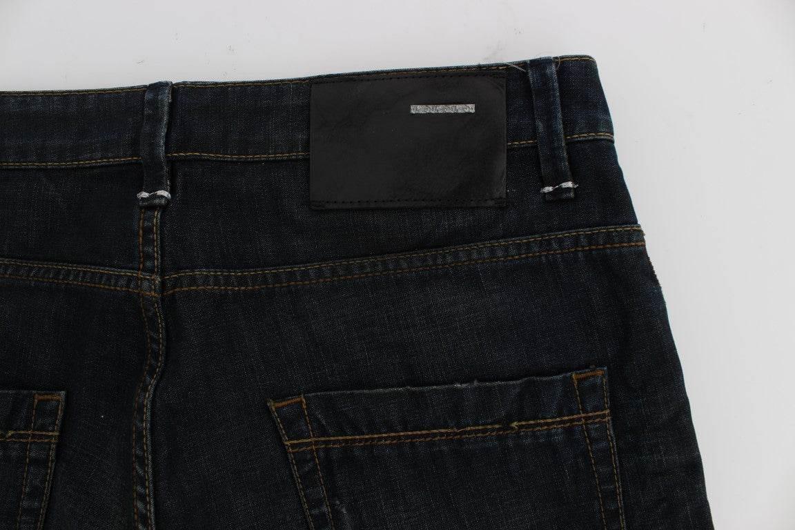 Acht Elegant Straight Fit Dark Blue Jeans - Hilstor