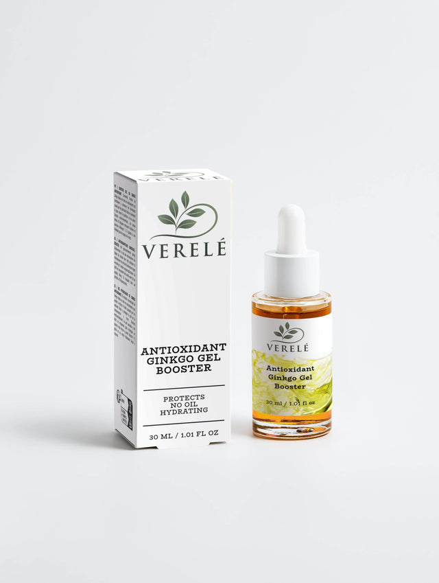 Antioxidant Ginkgo Gel Booster with Green Tea & Grape Seed – Hydrating & Protecting – COSMOS NATURAL Certified, Made from Natural Ingredients in Europe by Verelé, 30 ml / 1.01 fl oz - Hilstor