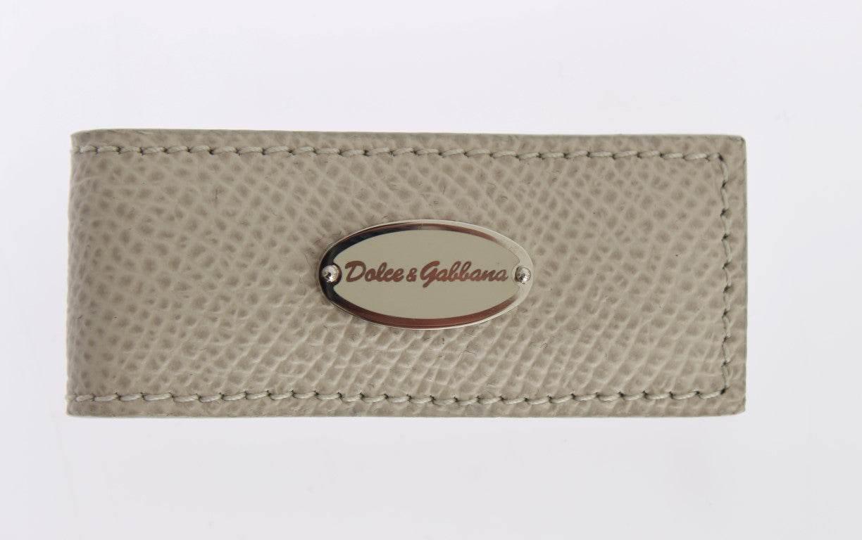 Dolce & Gabbana Elegant Beige Leather Money Clip - Hilstor