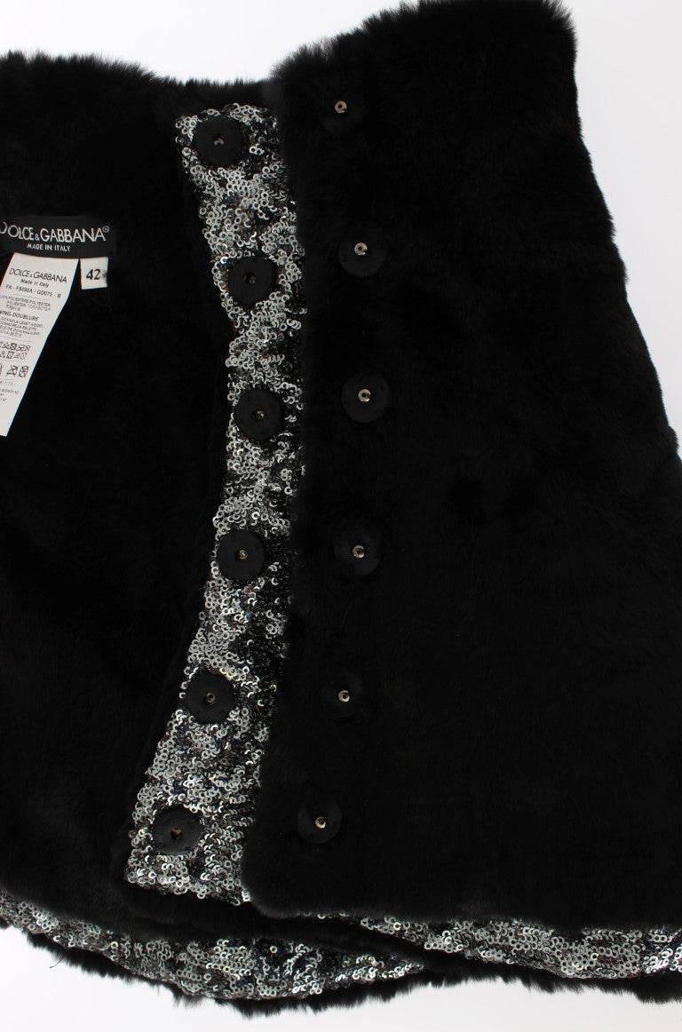 Dolce & Gabbana Elegant Floral Sequined Fur Scarf - Hilstor