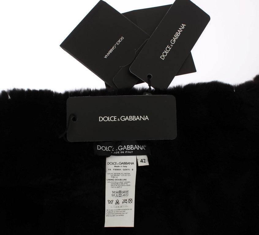 Dolce & Gabbana Elegant Floral Sequined Fur Scarf - Hilstor