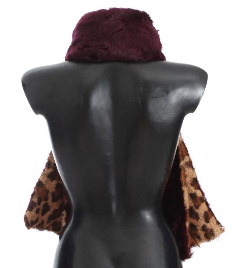 Dolce & Gabbana Exquisite Leopard Print Lambskin Fur Scarf - Hilstor