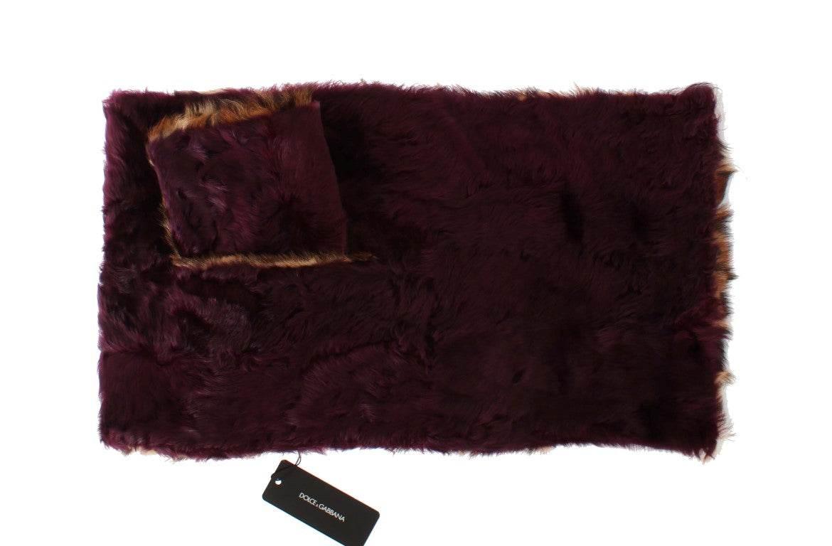 Dolce & Gabbana Exquisite Leopard Print Lambskin Fur Scarf - Hilstor