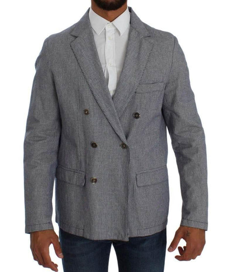 Master Coat Blue Double Breasted Regular Fit Blazer - Hilstor