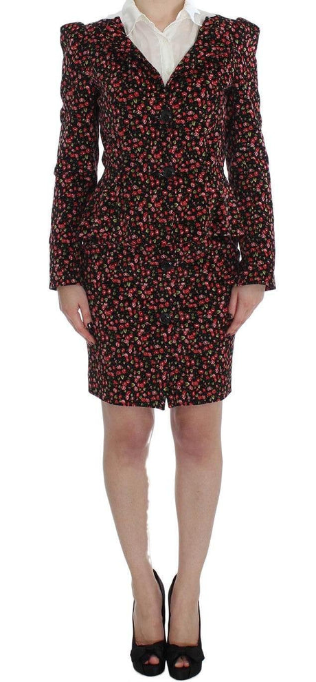 BENCIVENGA Elegant Floral Two-Piece Skirt Suit Set - Hilstor