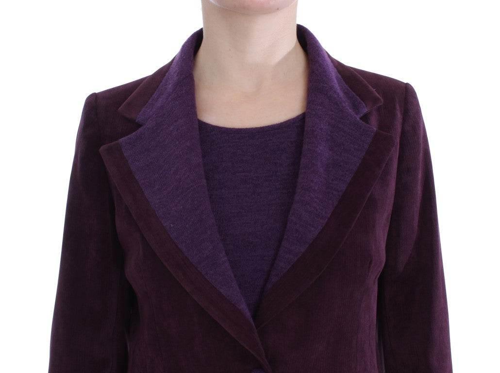 BENCIVENGA Elegant Purple Wool Blend Three Piece Suit Set - Hilstor
