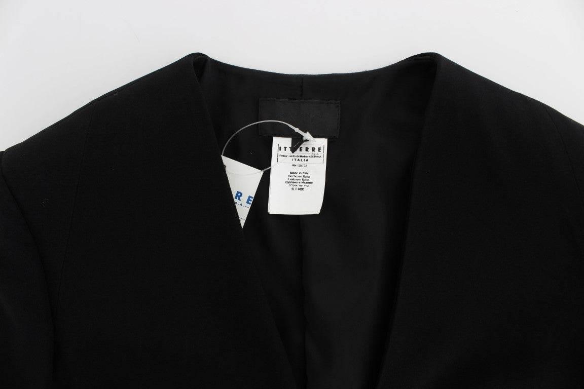 Exte Elegant Two-Piece Skirt Suit in Black & Blue - Hilstor