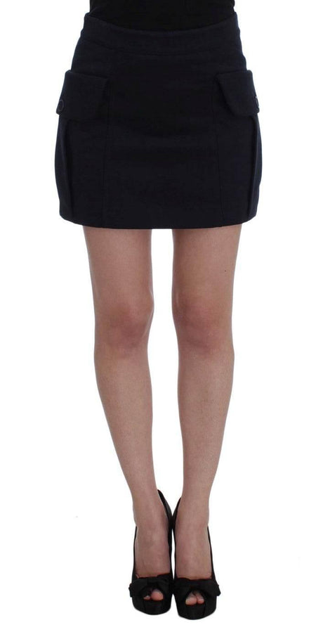 GF Ferre Chic Cotton Mini Skirt in Blue - Hilstor