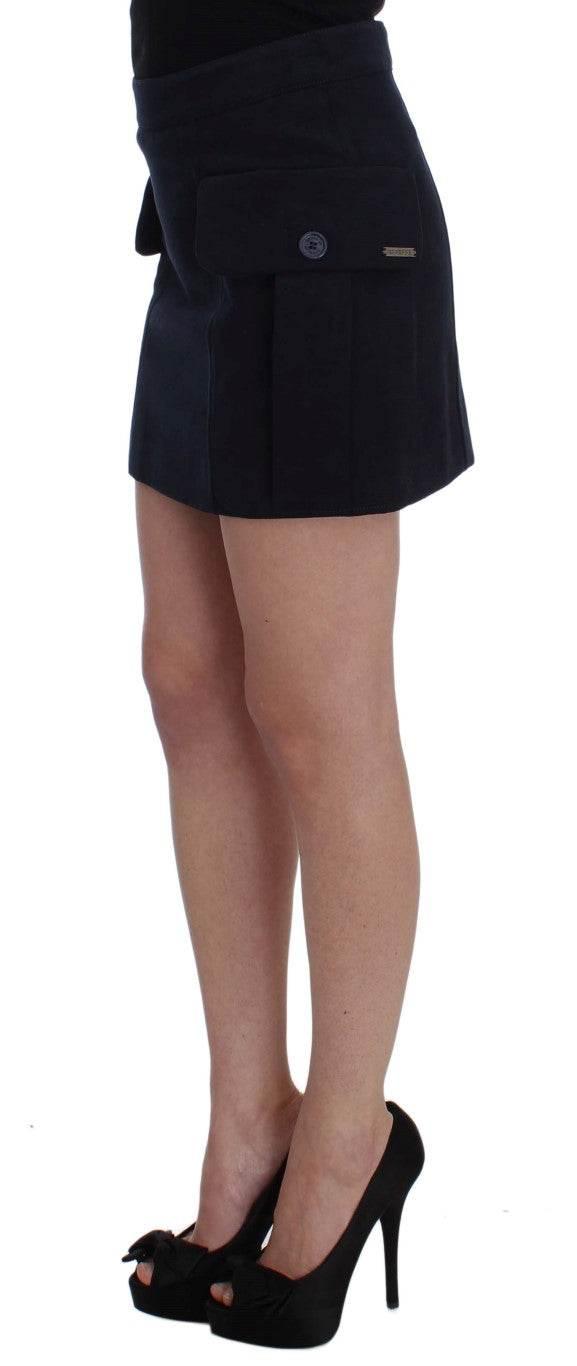 GF Ferre Chic Cotton Mini Skirt in Blue - Hilstor