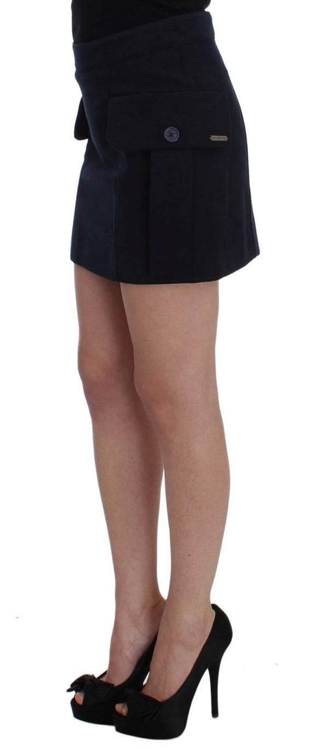 GF Ferre Chic Cotton Mini Skirt in Blue - Hilstor