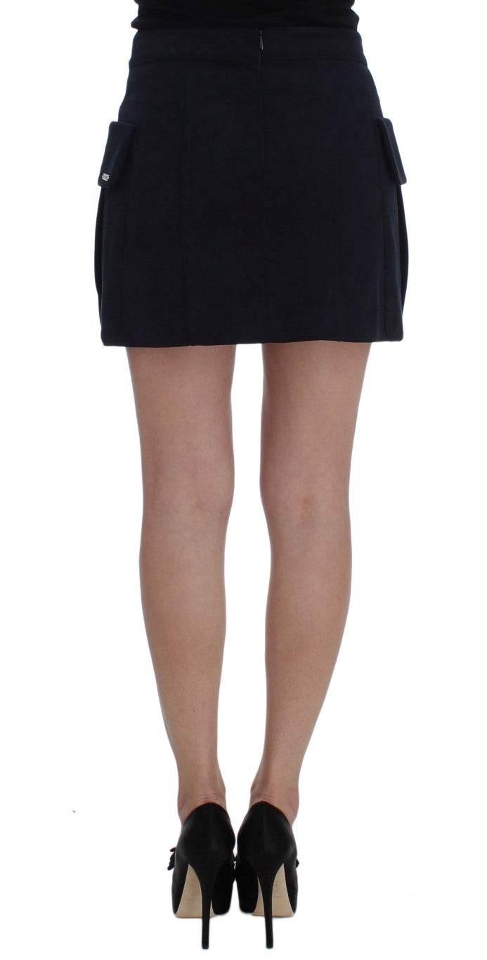GF Ferre Chic Cotton Mini Skirt in Blue - Hilstor