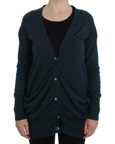 PINK MEMORIES Green Button Down Cardigan Sweater - Hilstor